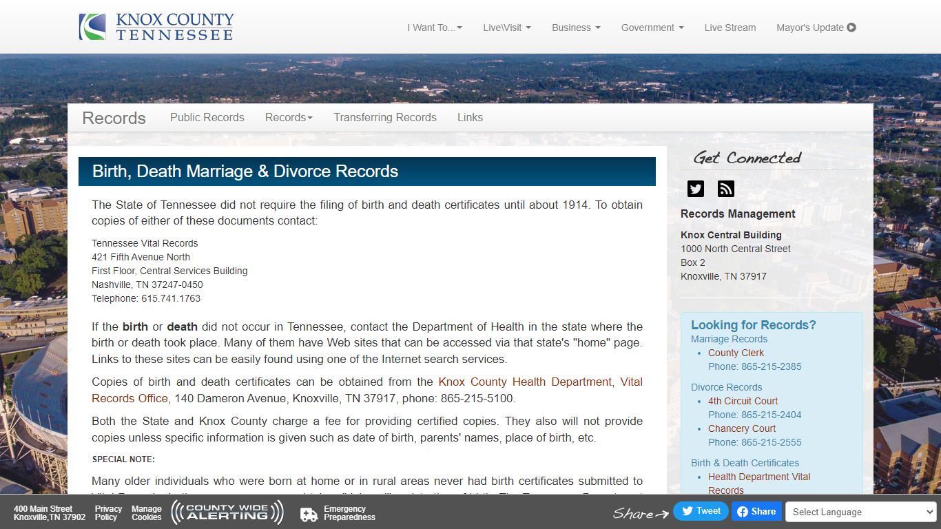 Birth, Death Marriage & Divorce Records - Records ...